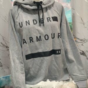 Under Armor Womens Gray Crewneck Sweatshirt with Chest Logo